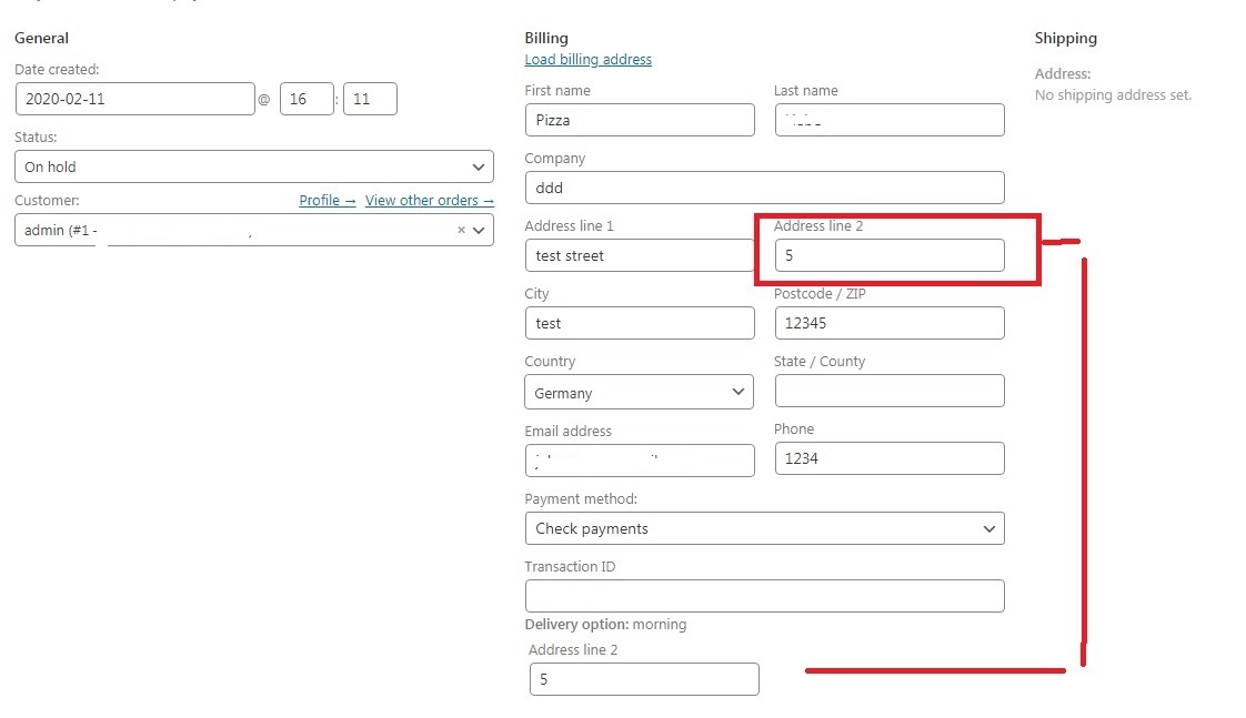 Change the order of admin billing address fields in orders