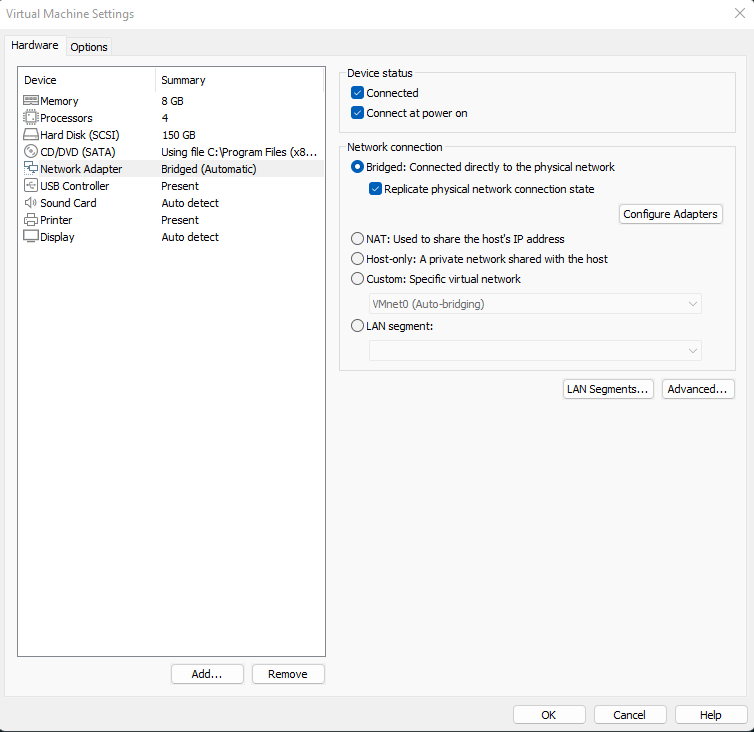 socket() API in C failed in VMWare Workstation 17 VMware