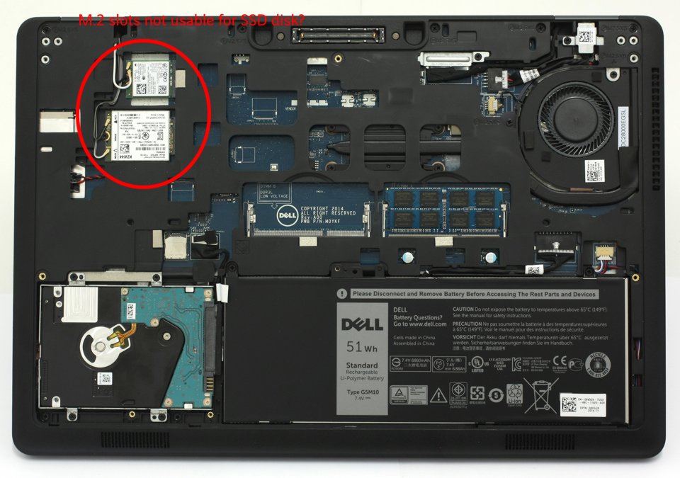 laptop Dell Latitude E5550 M.2 slots what can I use? Super User