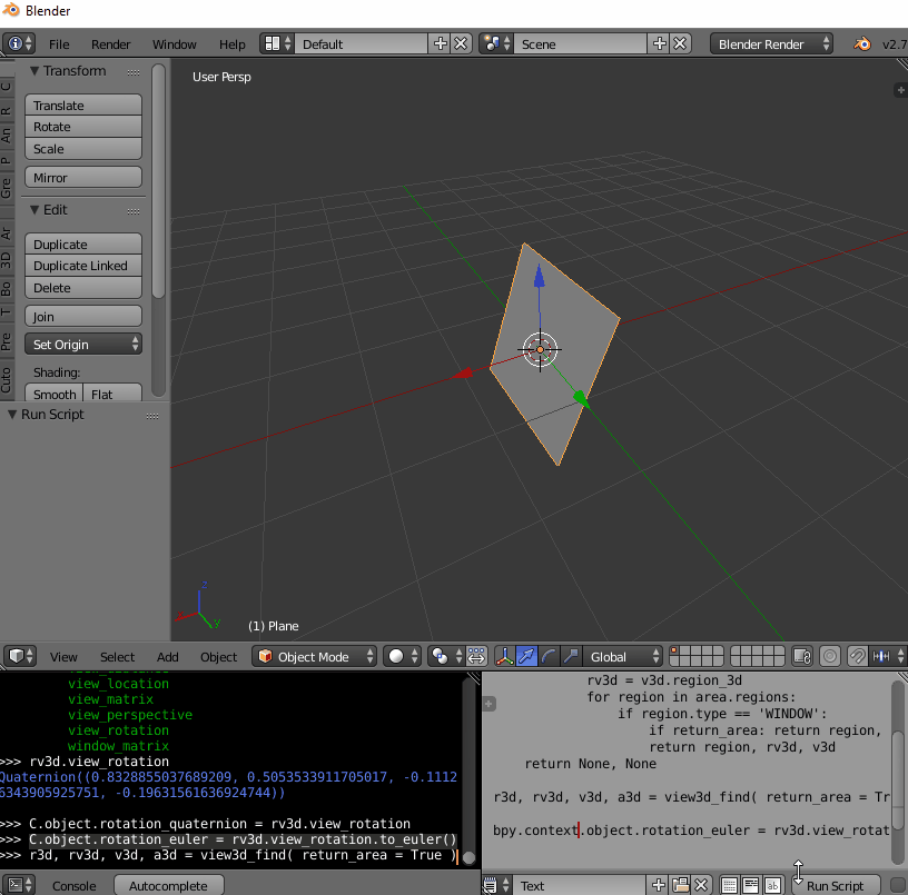scripting How can I align a new object to the camera view with Python
