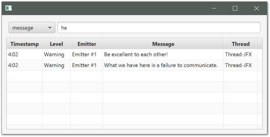 java Filter ObservableList dynamically by property value Stack Overflow
