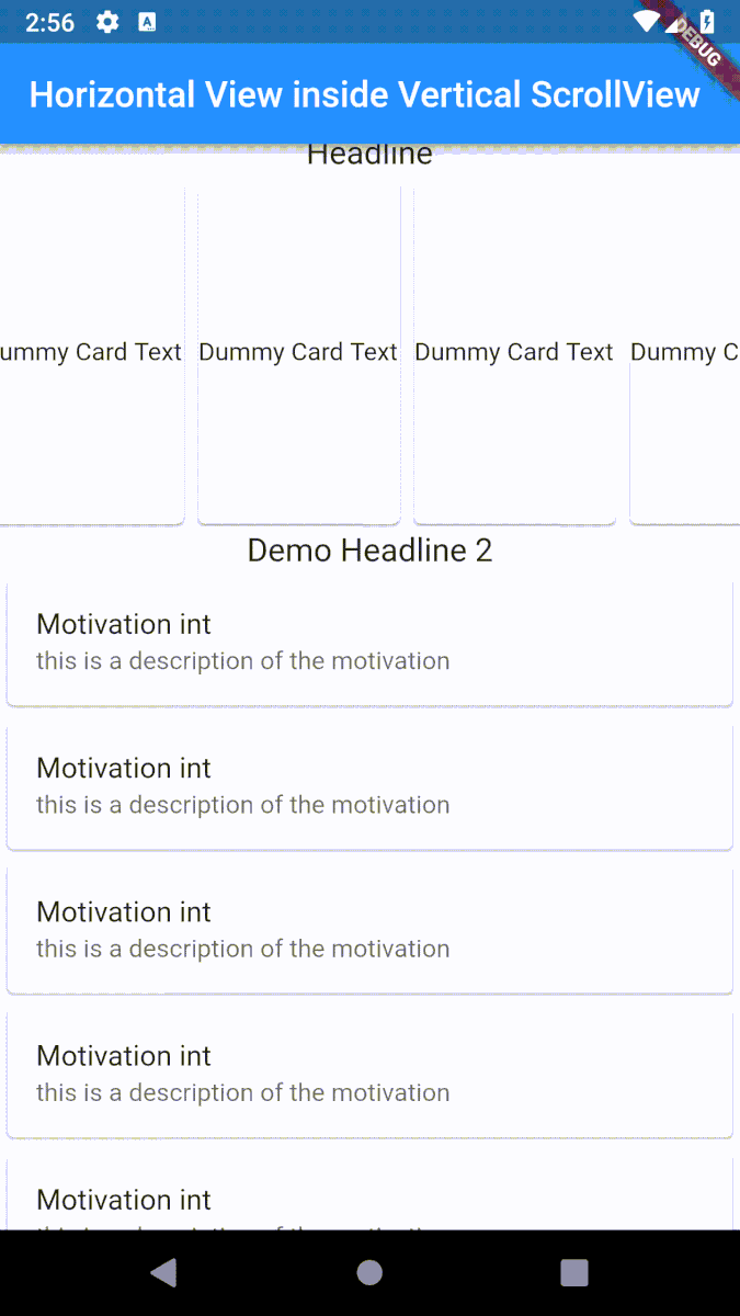 Horizontal ListView.builder inside a Vertical ScrollView in Flutter