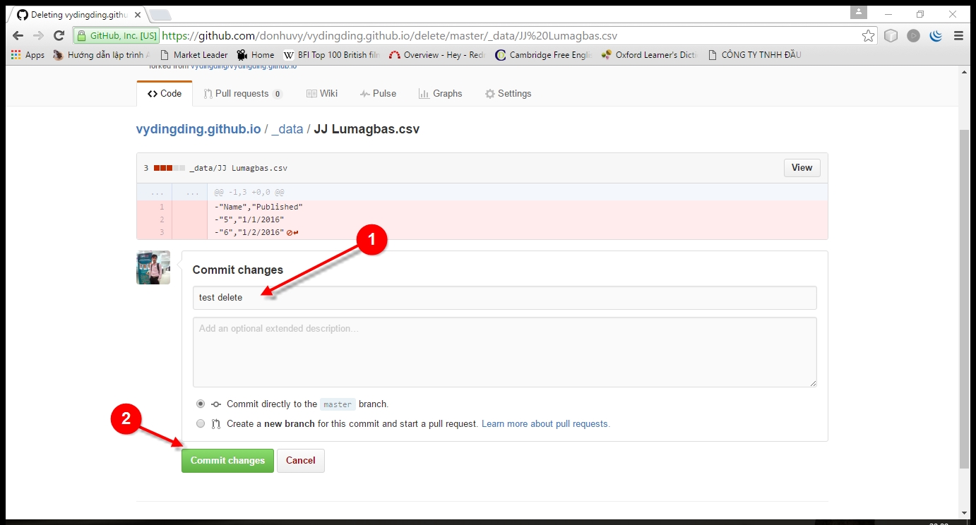 Cannot create, update, or delete any file in github repository Stack