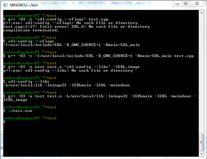 c++ mingw g++ cant see sdlconfig Stack Overflow