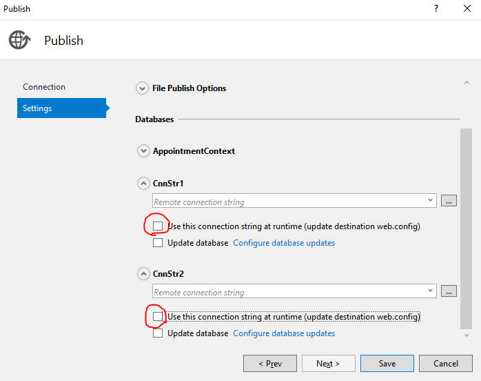 visual studio 2013 The 'DefaultConnectionWeb.config Connection