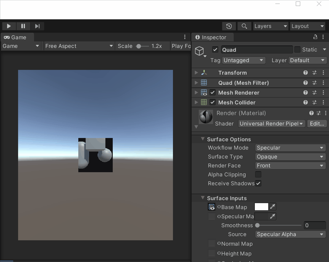 unity game engine Rendering camera output to a Render Texture and