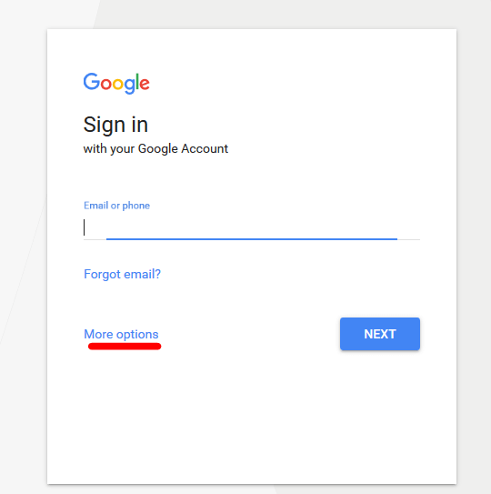 "Add Account" is not letting me create a new Gmail account