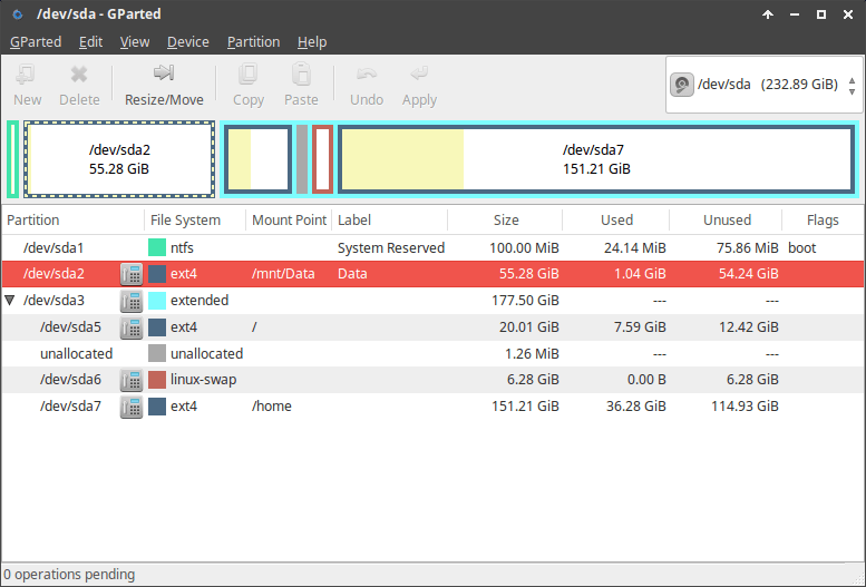 linux mint Can I merge two partitions from dfferent /dev/sda mount points into a single