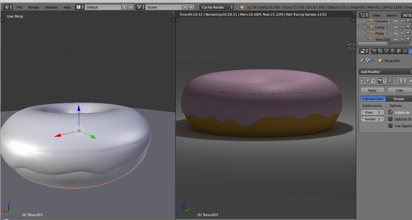 modeling What is this black line in my rendered donut? Blender