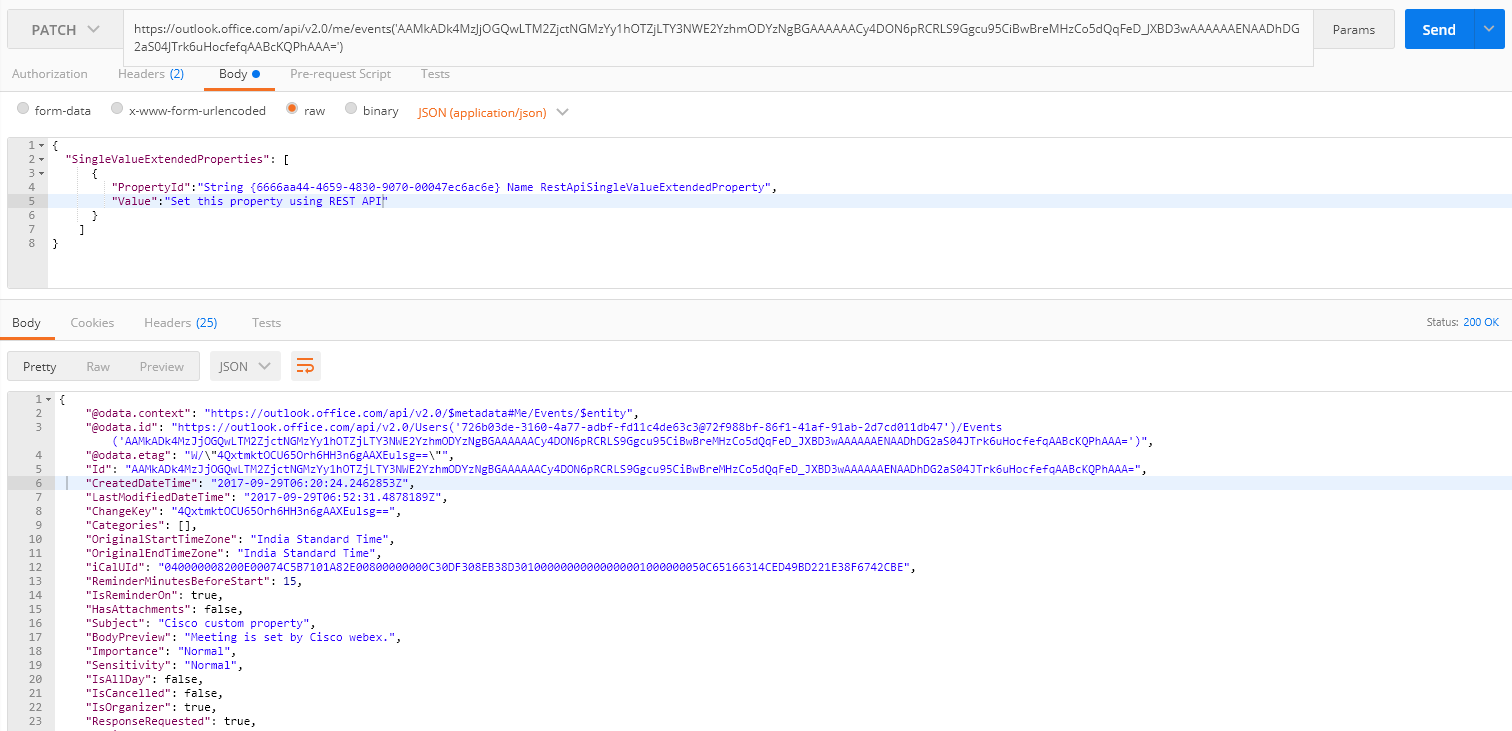 microsoft graph api Outlook Rest API push notifications Filter the