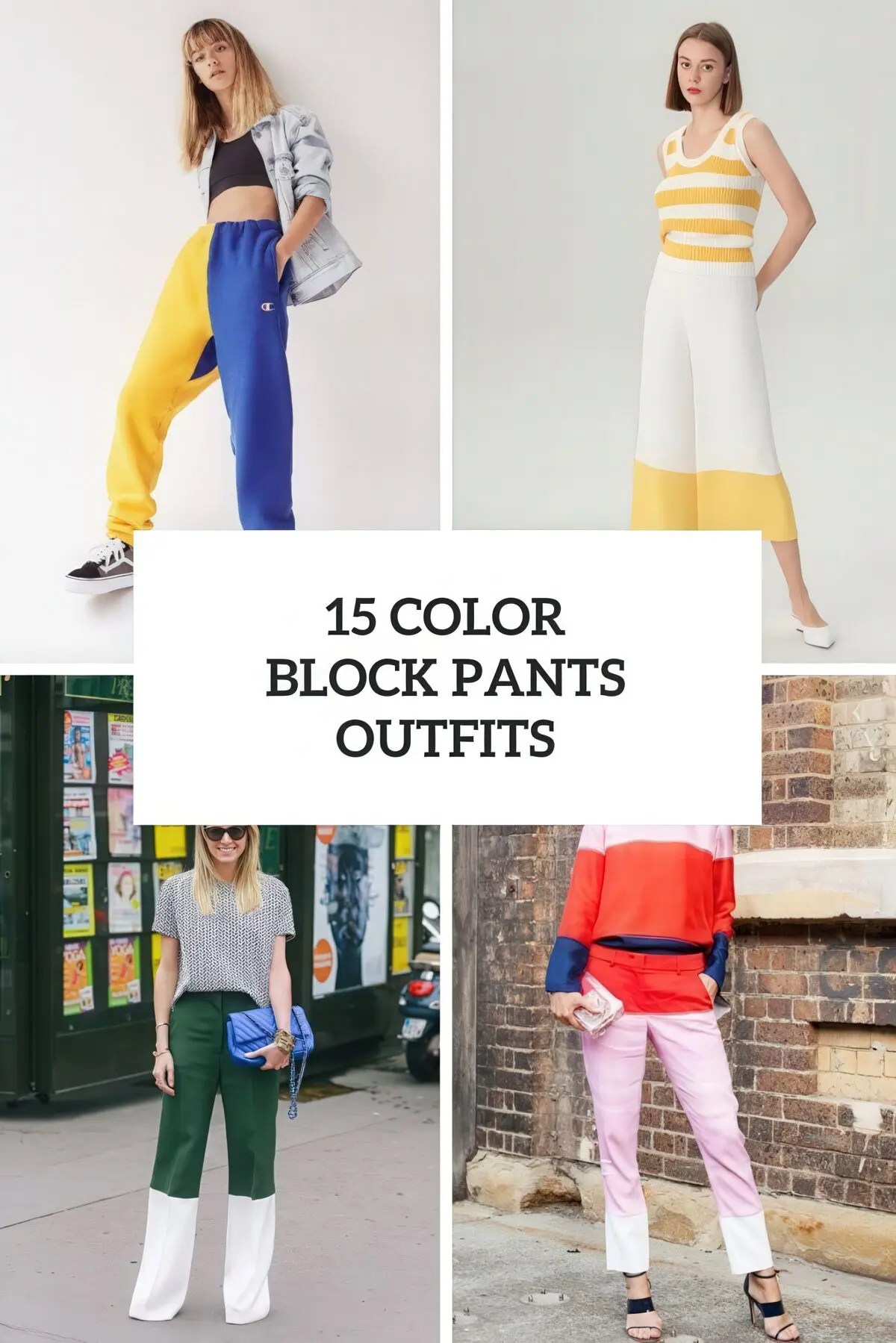 15 Outfits With Color Block Trousers Styleoholic