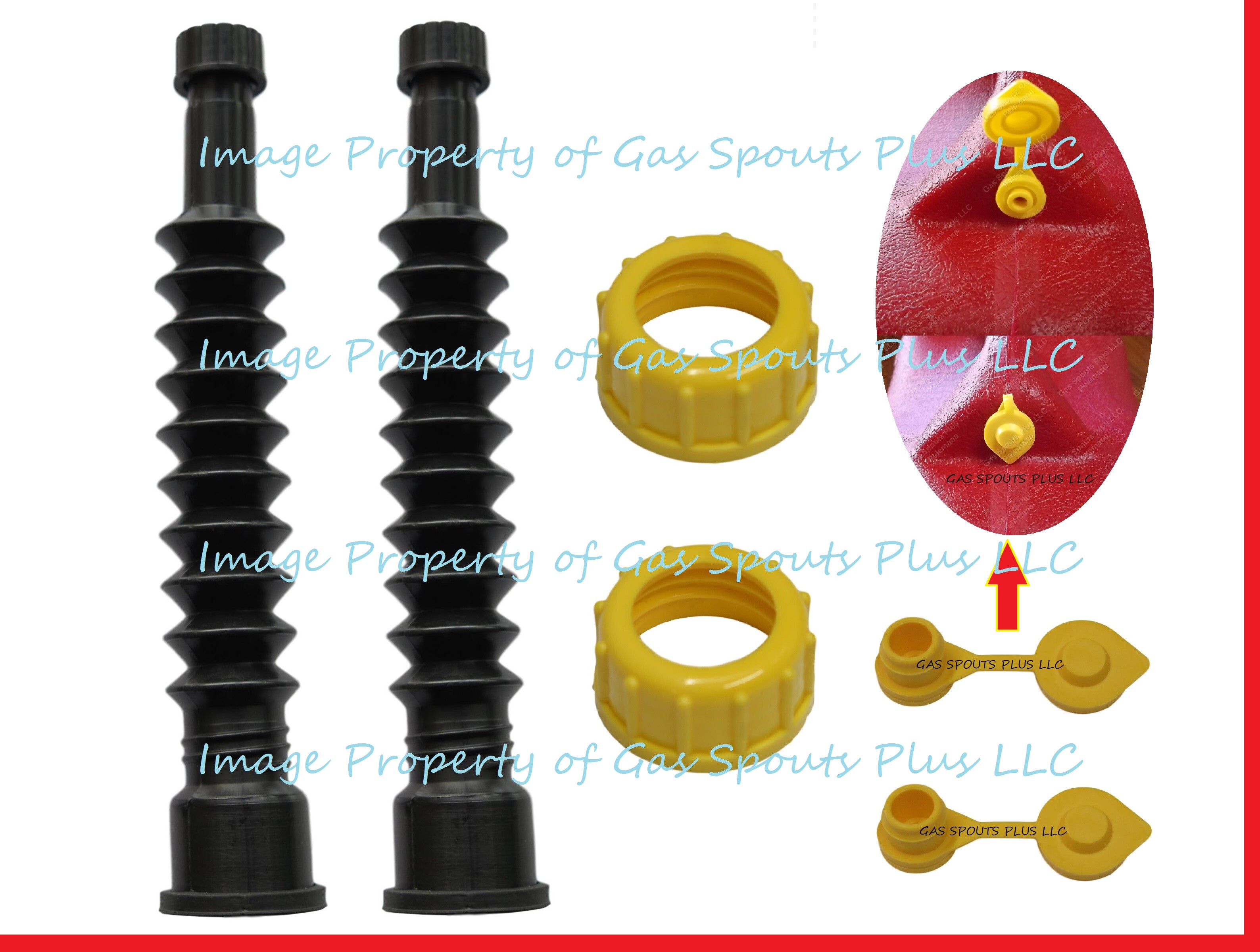 2 Gas Can Spouts & Parts Kits Aftermarket MIDWEST SPOUT w/ Screen COLLAR & VENT eBay