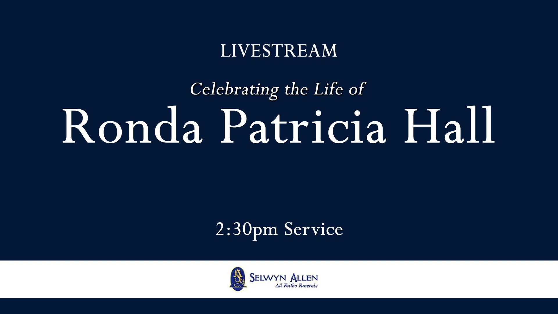 Celebrating the Life of Ronda Patricia Hall