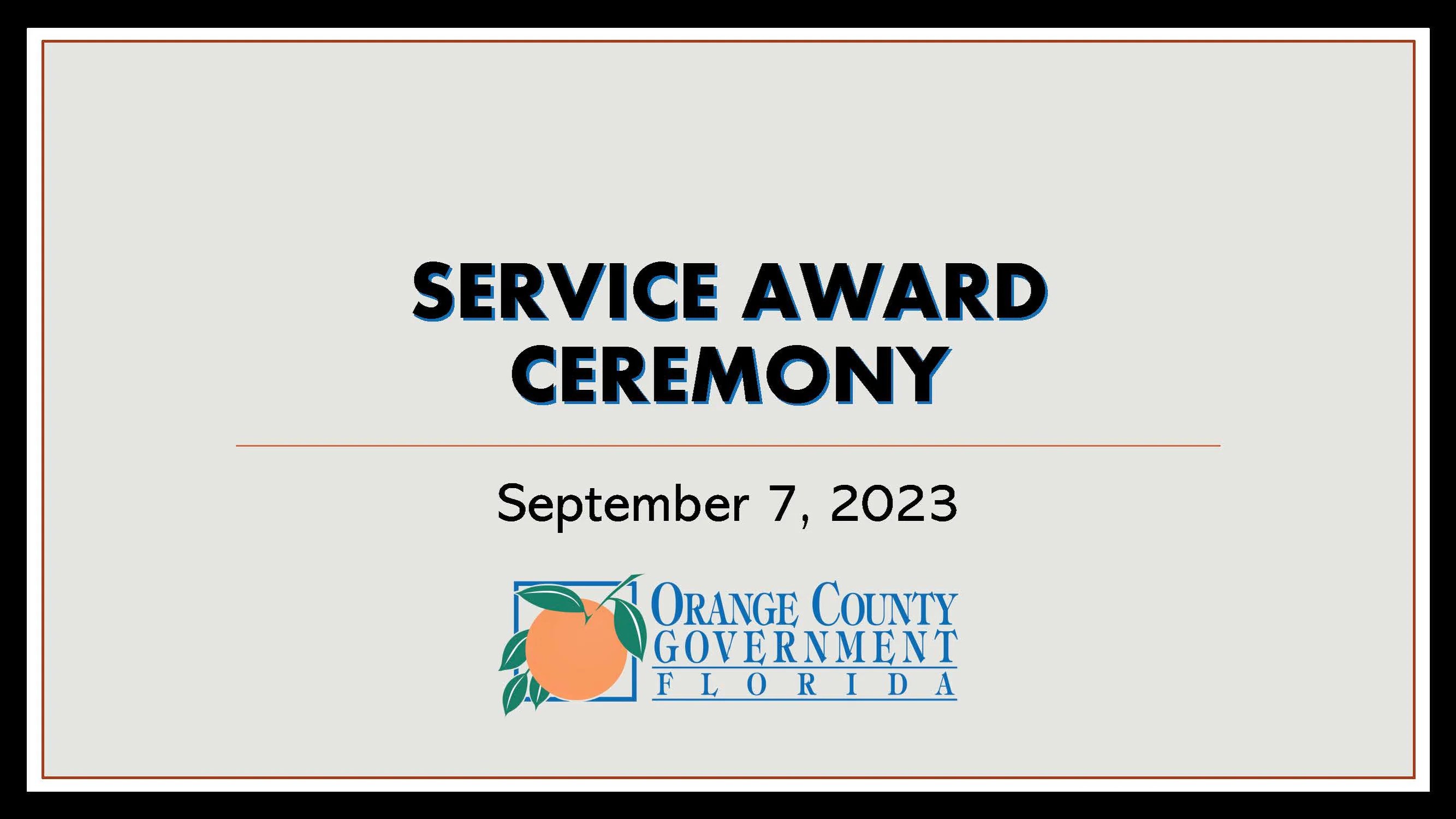 Orange County Employee Service Awards September 7, 2023