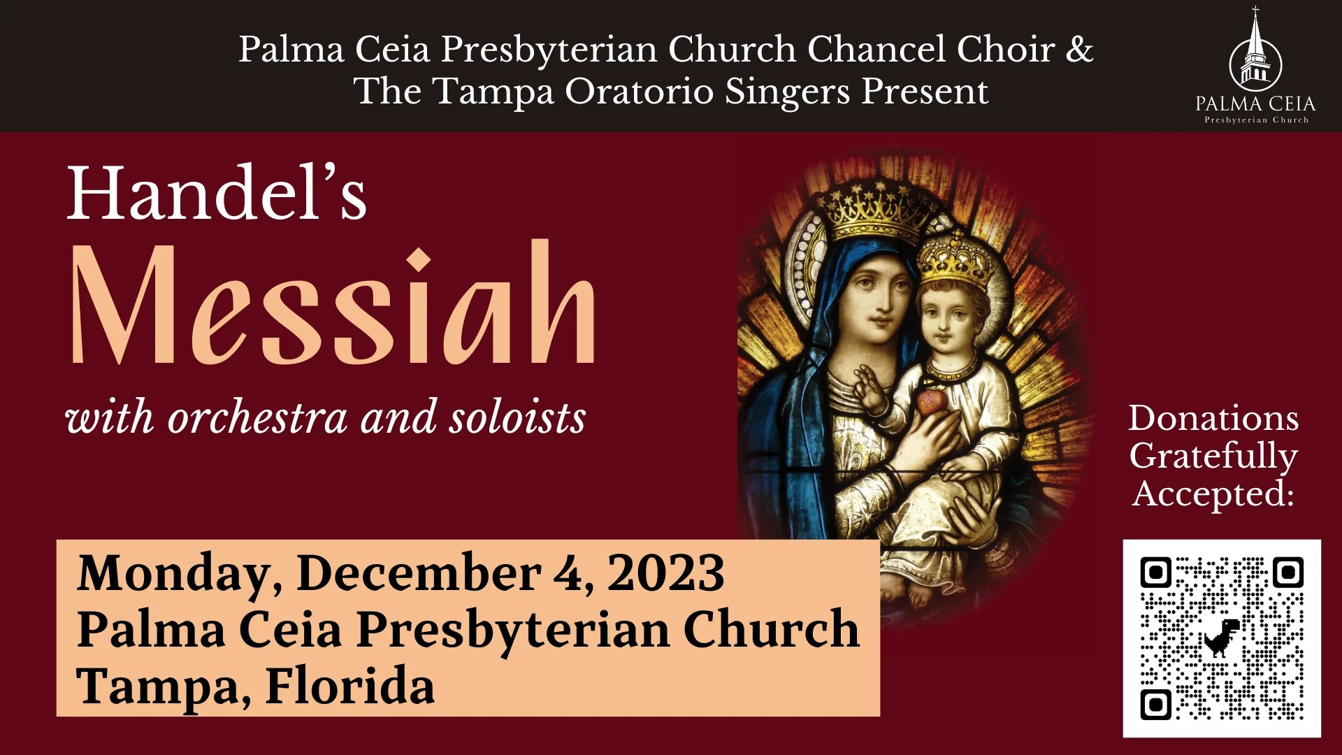 Handel's Messiah with Tampa Oratorio Singers & Orchestra Dec. 4, 2023