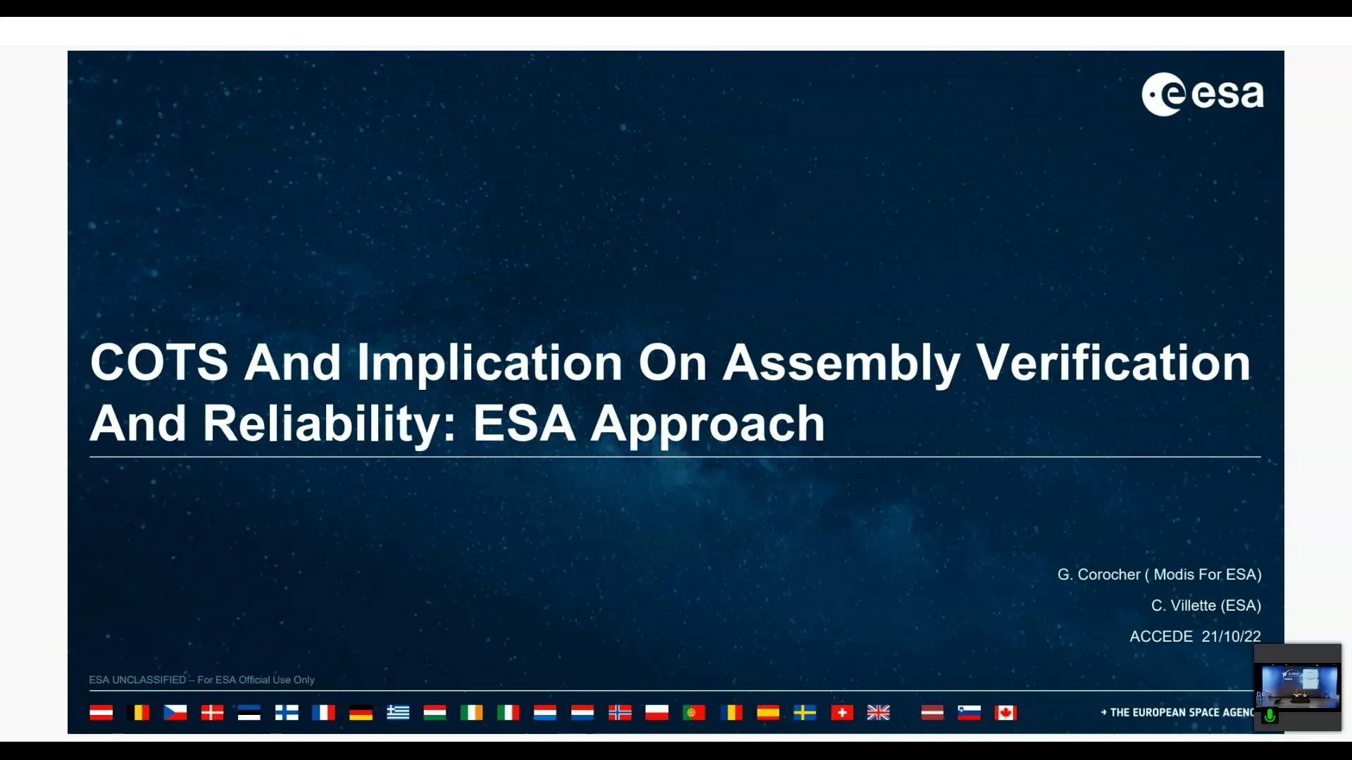 COTS And Implication On Assembly Verification And Reliability ESA Approach.mp4 on Vimeo