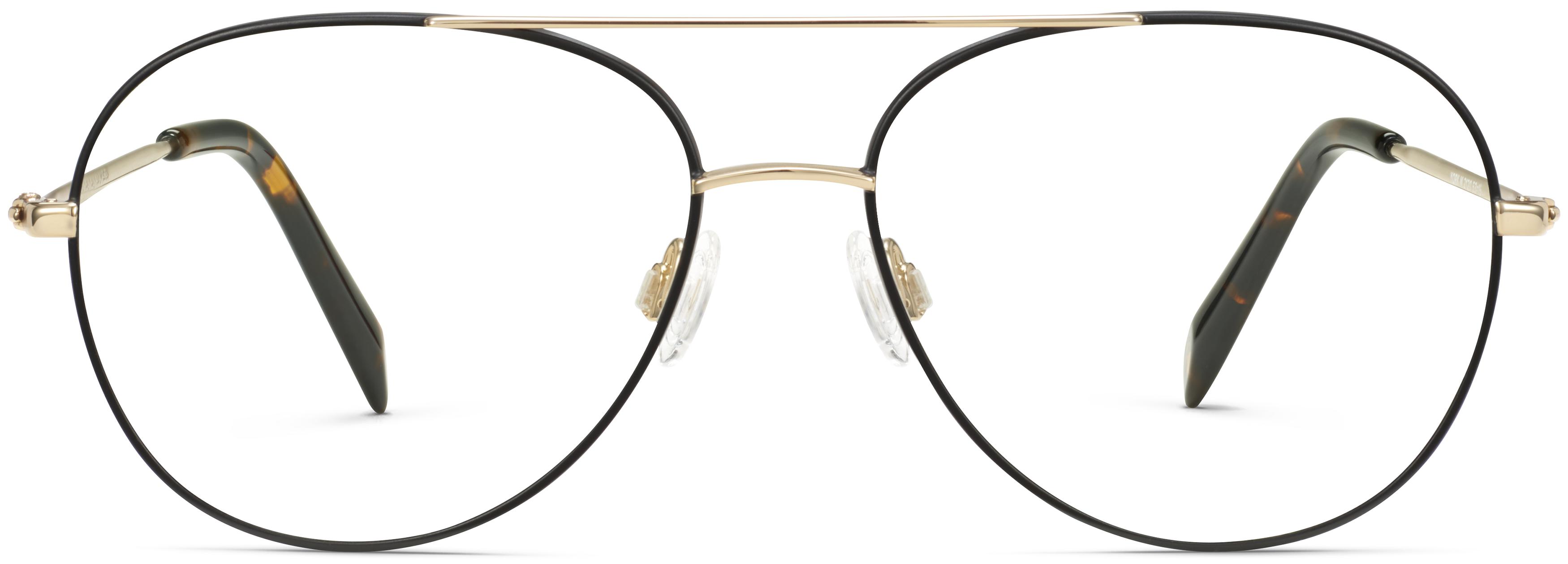 York Eyeglasses in Brushed Ink with Polished Gold