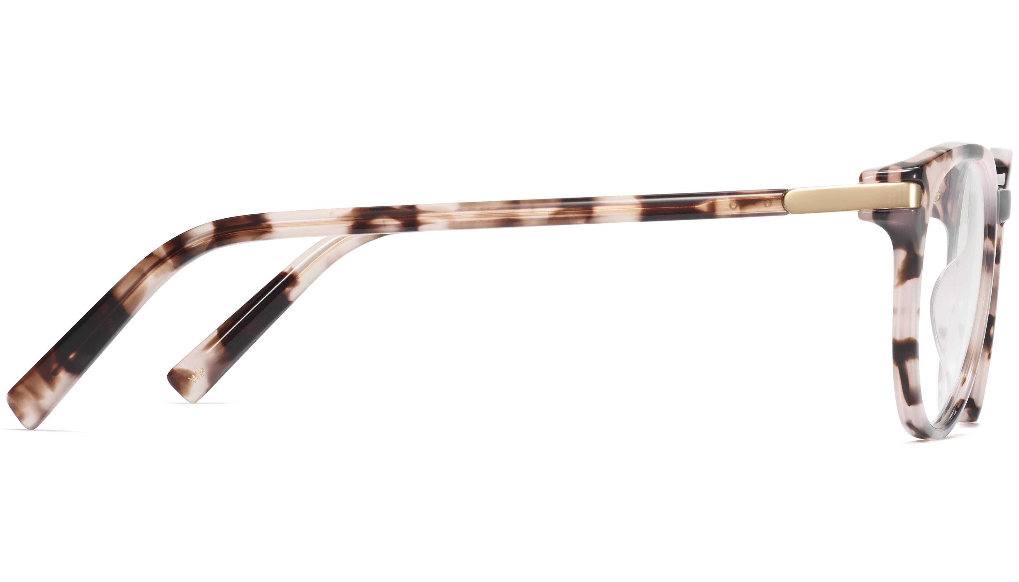 Jane Eyeglasses in Blush Tortoise with Polished Gold Warby Parker