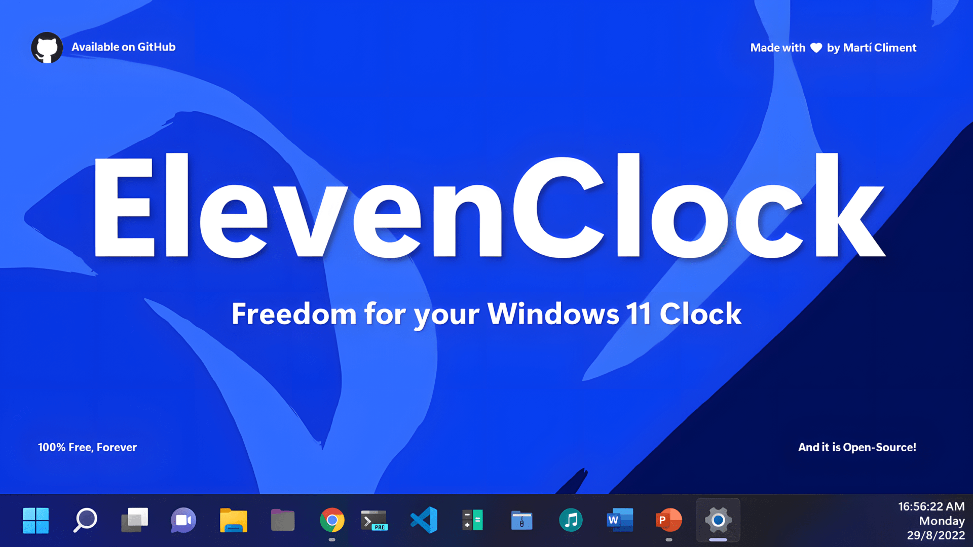 ElevenClock Download Uhr von Windows 11 anpassen