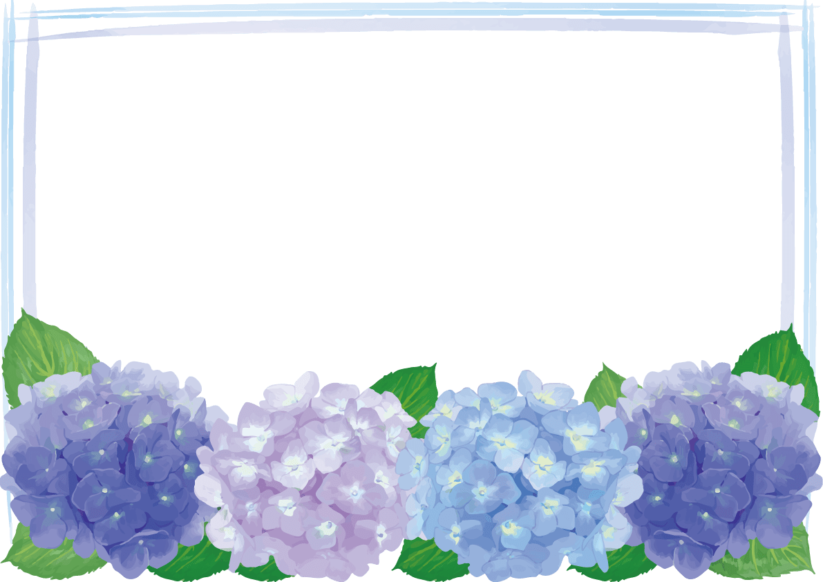 "Blue hydrangea frame frame illustration (fashionable and beautiful)" illustration material