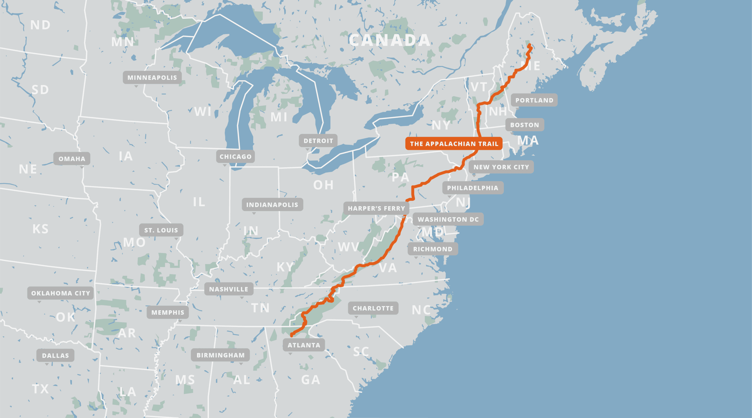 The Appalachian Trail: Georgia to Maine Map, Guide AllTrails