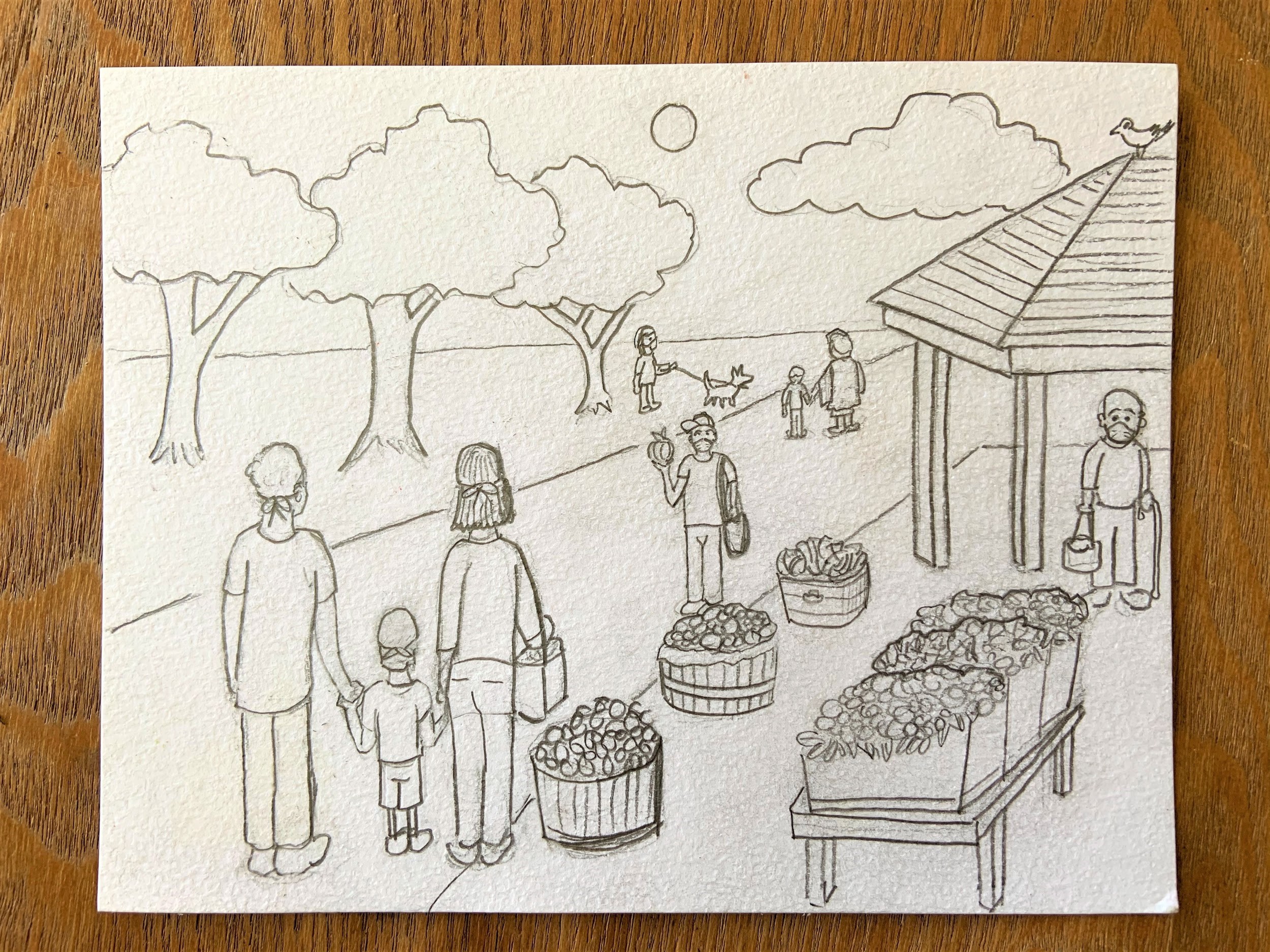 It is important not to get attached to the sketch, most of the times the final piece is different from the initial sketch, use the sketch to help you with the overall composition. Draw Market