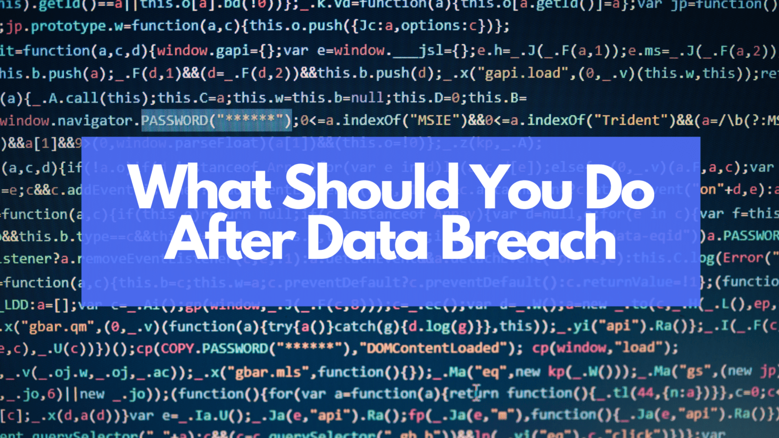 What Should You Do After Data Breach Data Breach Insights