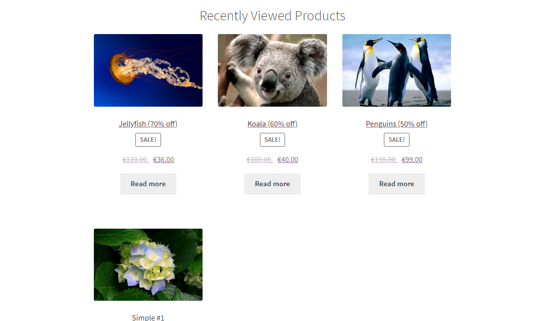 Shows recently viewed products by user on your woocommerce store (i) on product page (ii) on shop page (iii) on cart page. Woocommerce Recently Viewed Products Shortcode