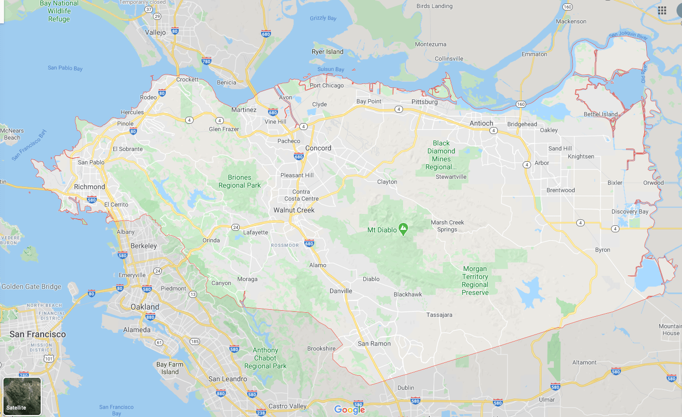 Contra Costa County, CA Map of Cities MapQuest