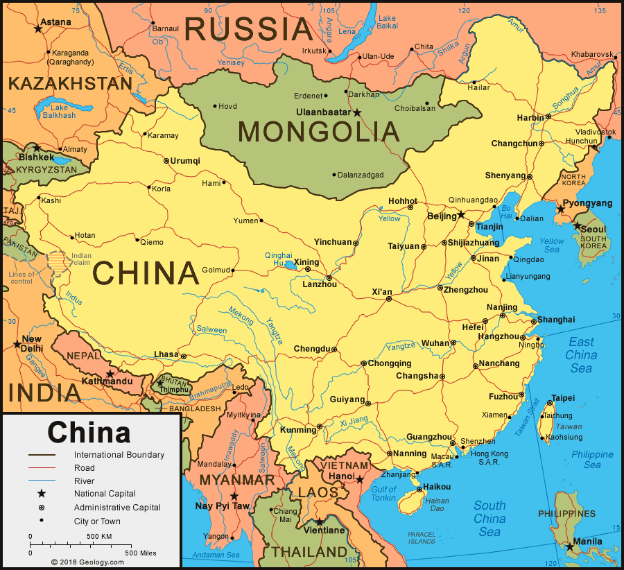China Maps, Map of China, China Map in English, China.