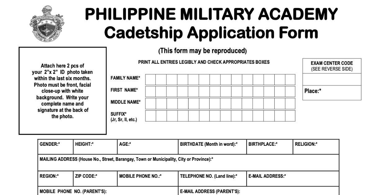 APPLICATION FORM Philippine Army Website