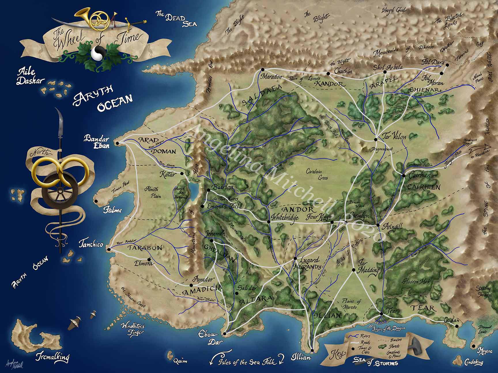 Wheel of Time world map high resolution up-scaled and.