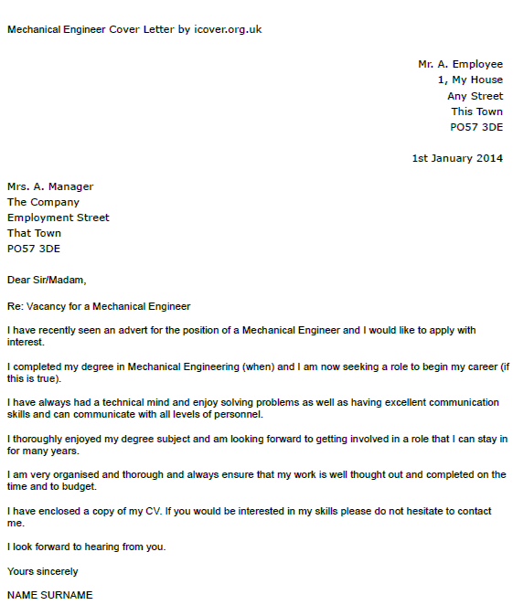 Mechanical Engineering Job Entry Cover Letter ? accreditation.ptsem