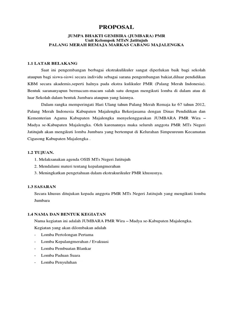 Kata Pengantar Proposal Pengajuan Dana Kegiatan - Mathlaul Khairiyah