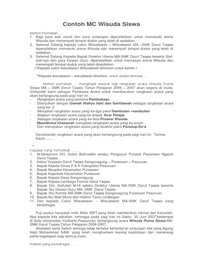 Kumpulan Contoh Teks Mc Bahasa Inggris Formal - Kumpulan Contoh Teks MC