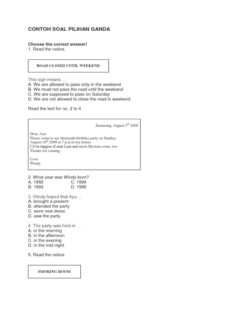 Contoh Soal Cause And Effect Pilihan Ganda