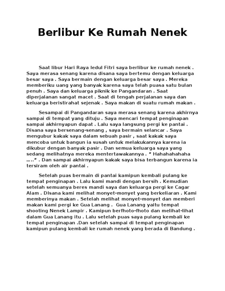 Cerita Liburan Dirumah Dalam Bahasa Sunda - Perangkat Sekolah