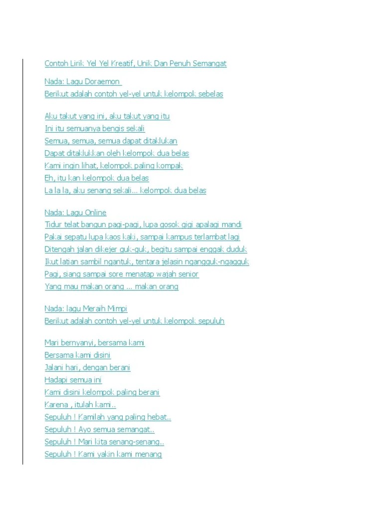 Yel Yel Duduk – Belajar