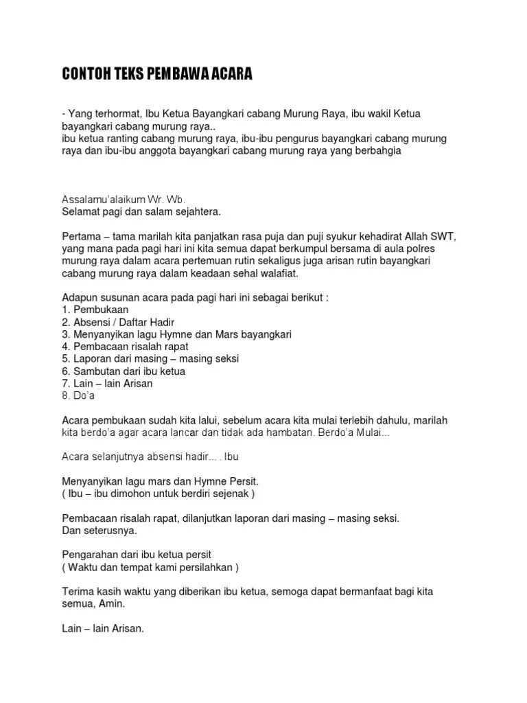 Kumpulan Contoh Mc Haul - Kumpulan Contoh Teks MC