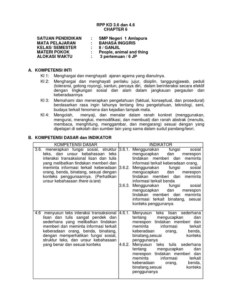 Rpp Bahasa Inggris Kelas 8 K13