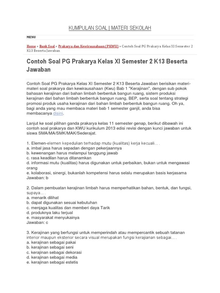 Contoh Soal Essay Prakarya Rekayasa Sistem Teknik – Beinyu.com