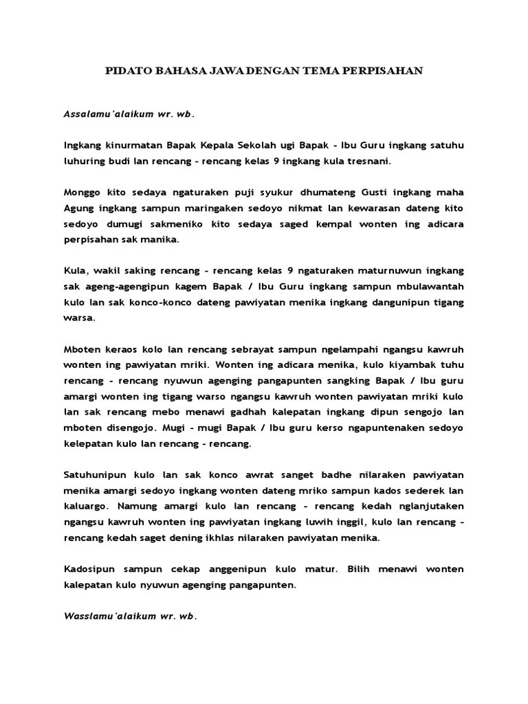 Contoh Pidato Bahasa Sunda Perpisahan Sekolah // Kumpulan Contoh Terbaru