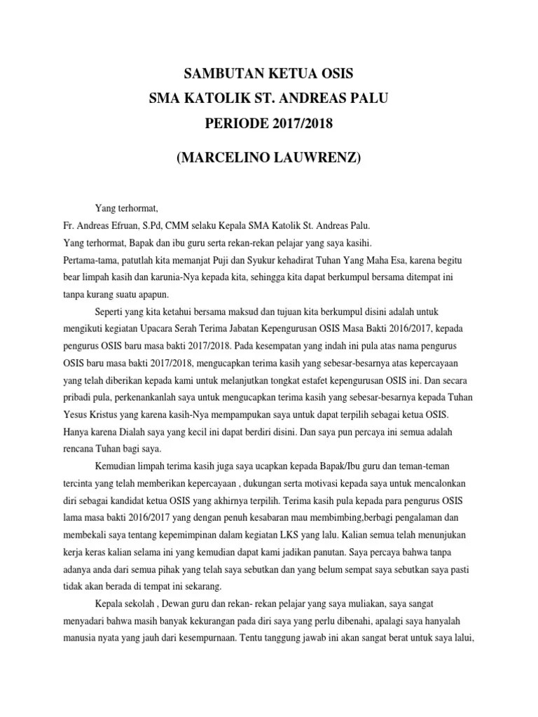 Pidato Osis Singkat Padat Dan Jelas