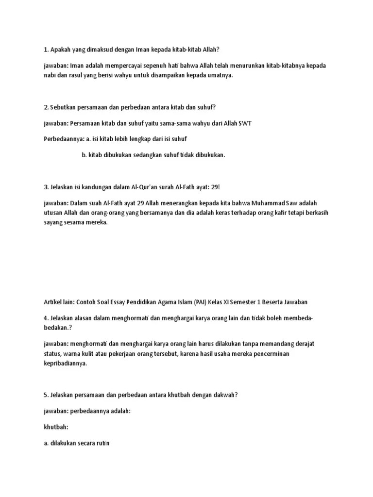 Contoh Soal Essay Iman Kepada Allah – Beinyu.com