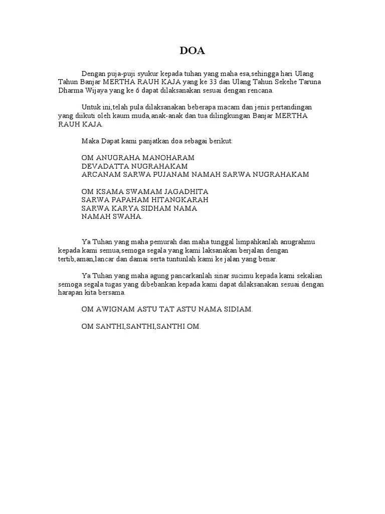 Sambutan Dan Doa Acara Ulang Tahun Anak