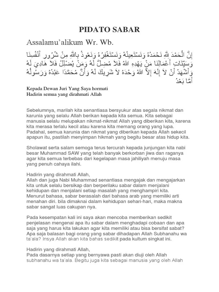 Materi Ceramah Tentang Sabar