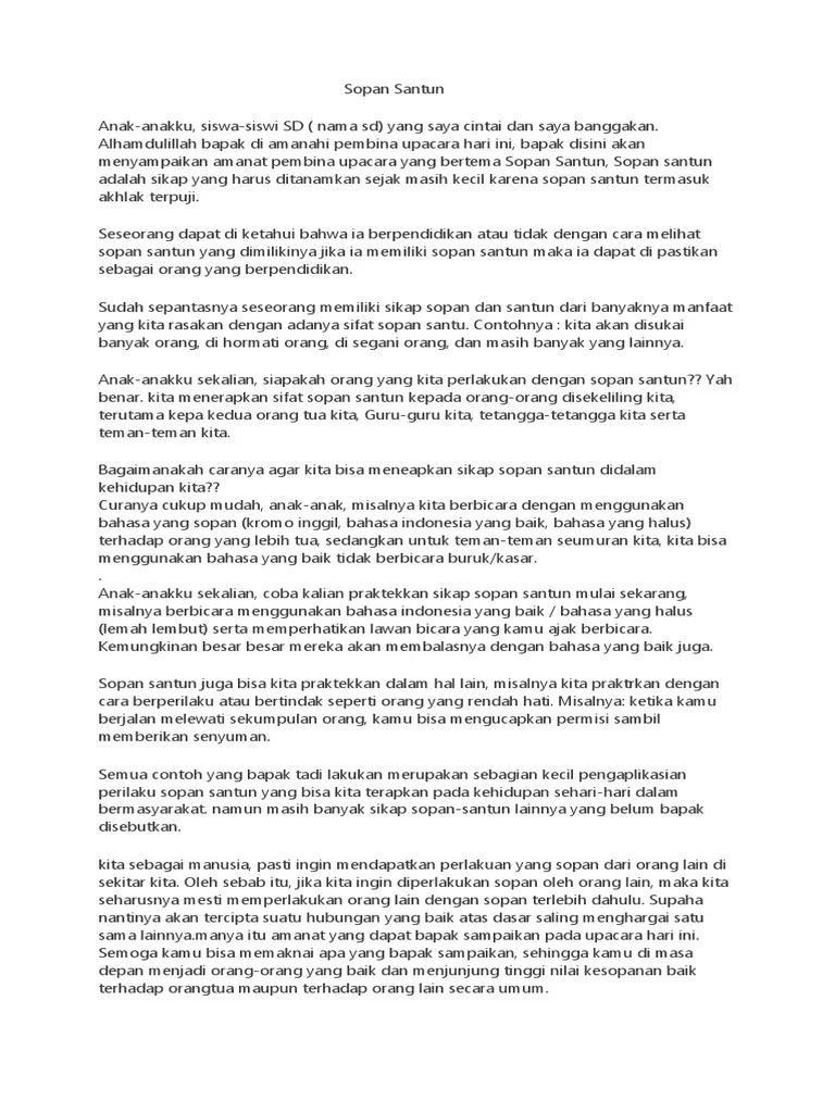 Pidato Tentang Sopan Santun - 5 Contoh Pidato Singkat Tentang Pendidikan  Mudah Dihafal / Contoh pidato sopan santun di kampus. - pendidiksiswaorg