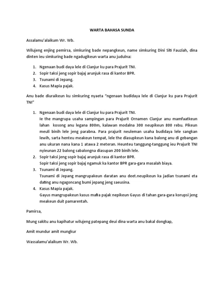 Contoh Teks Mc Bahasa Sunda – Beinyu.com