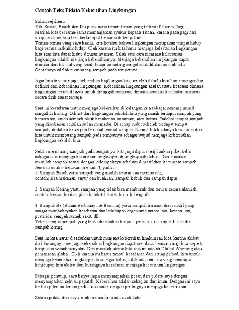 ▷ Ceramah Singkat Tentang Lingkungan