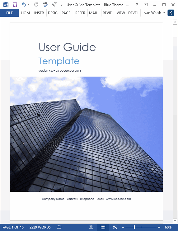 User Manual Template Free Word Templates